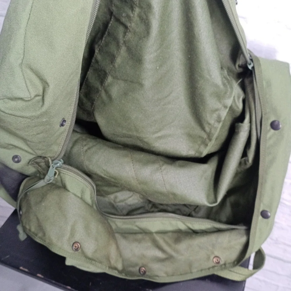 Vintage US Military Flyer Kit Bag OD Green Canvas Duffel Heavy Duty Carry  s12